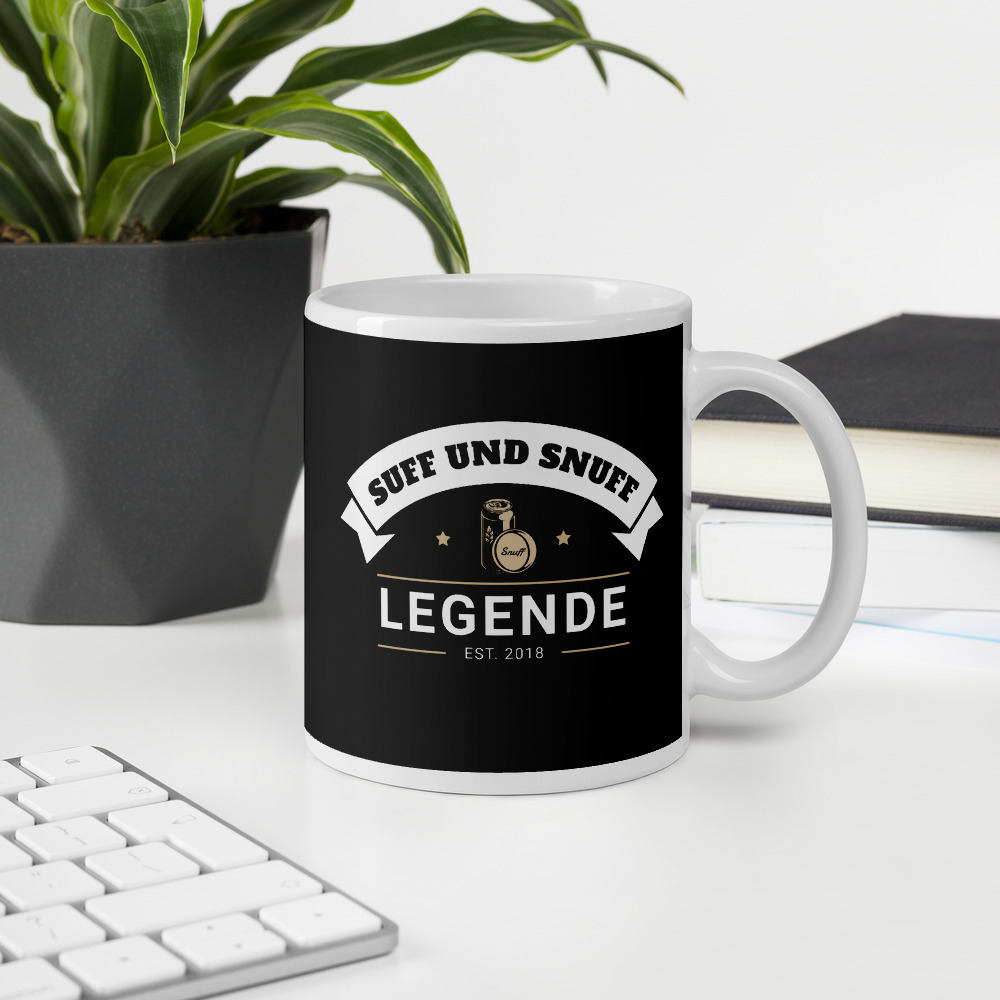 Tasse – Snuff und Suff Legende – Schwarz