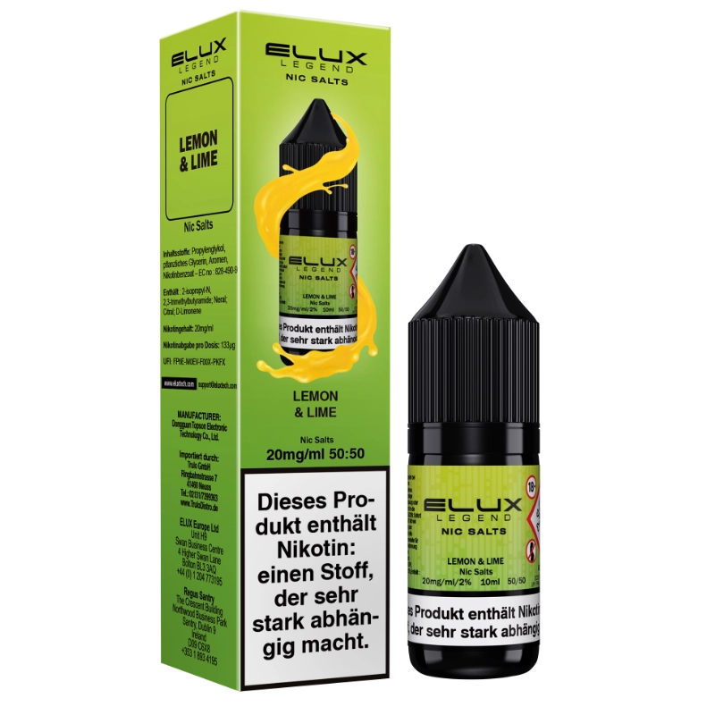 ELUX Liquid Nikotinsalz – Lemon Lime – 10ml – 10mg Nikotin