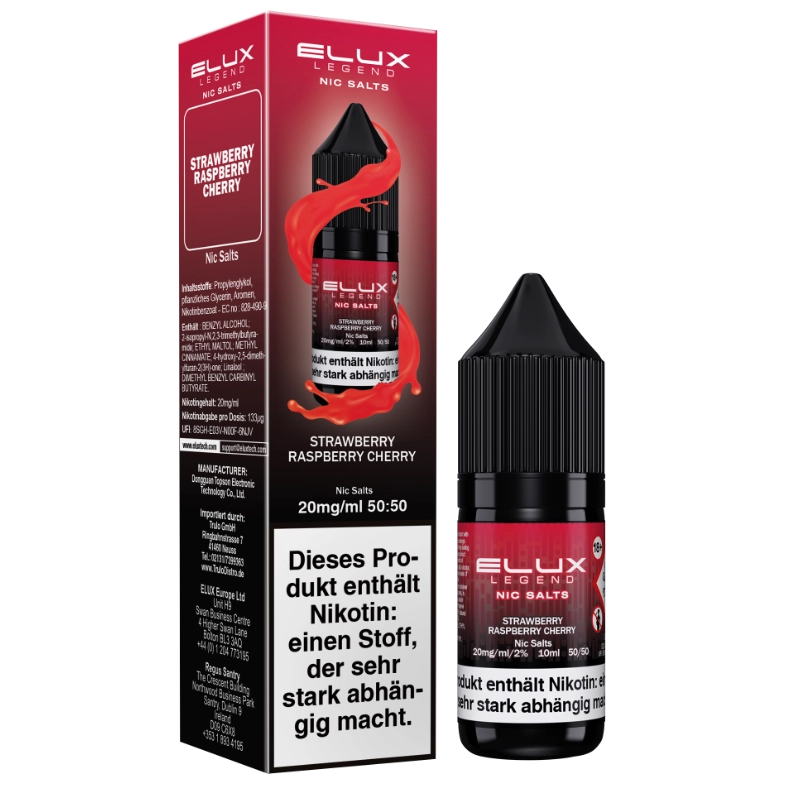 ELUX Liquid Nikotinsalz – Strawberry Raspberry Cherry – 10ml – 10mg Nikotin